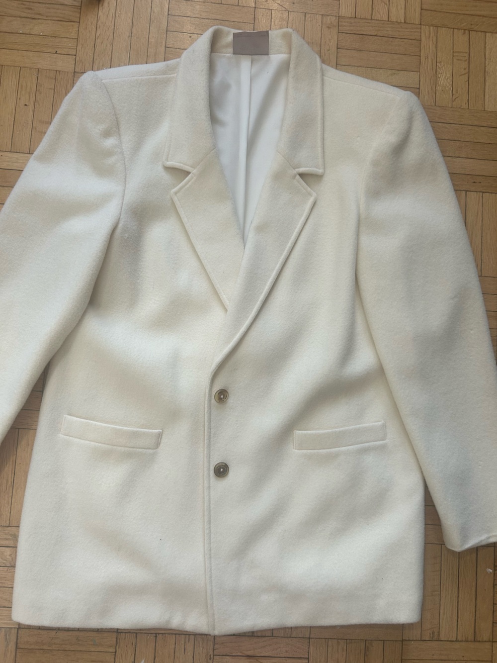 TanJay Wool Blend Ivory Tailored Coat Size 8 Made in Canada